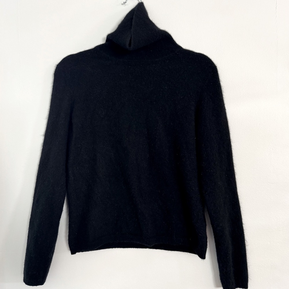 Valerie Stevens Black Cashmere Turtleneck Sweater Women’s Size PL